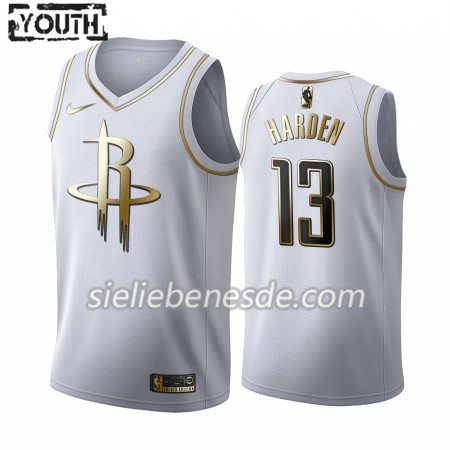 Kinder NBA Houston Rockets Trikot James Harden 13 Nike 2019-2020 Weiß Golden Edition Swingman